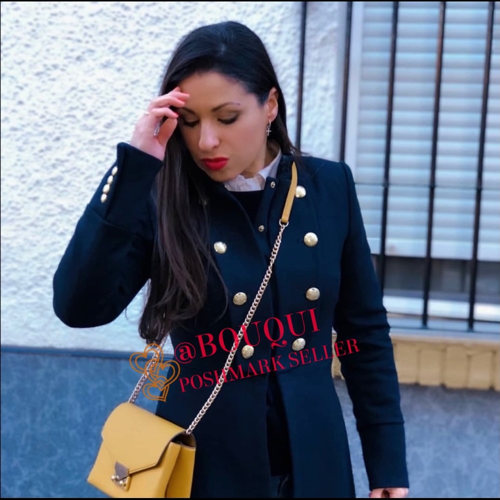 BLOGGERS FAV ZARA GOLD BUTTONED MILITARY BLAZER - Picture 2 of 7